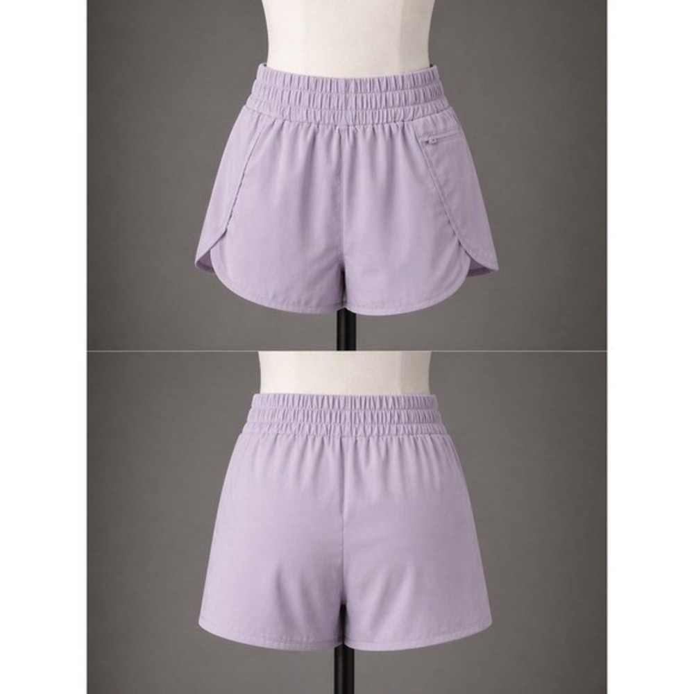 Lalala Athletic Shorts M Lilac Running Gym Workout Shorts Zipper Pocket